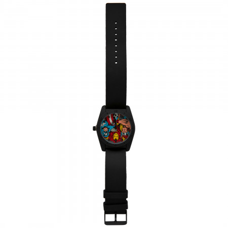 Marvel Comics Classic Avengers Characters Watch with Rubber Strap